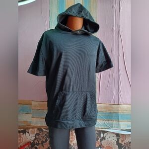 Black Short Sleeve Hoodie